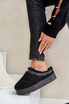Platform Snow Boots with Sheepskin Black Mesirra