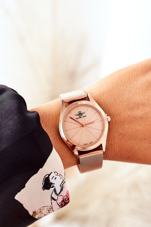 Watch On Mesh Bracelet Michael John Rose Gold