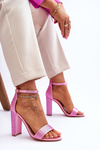 Women's High Heel Sandals With Zircons Pink Idealistic