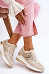 Fashionable Wedge Sneakers Beige Jaliyah