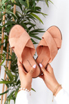Women's Suede Slippers Peach Edesa