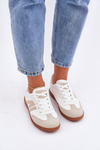 Low Women's Sneakers Made Of Eco Leather White-Beige Navidemi
