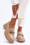 Classic Moccasins On Massive Platform Beige Catch Me!