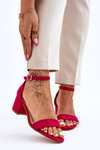 Low Heel Suede Sandals Fuchsia Quincy 