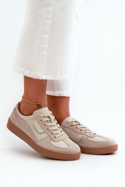 Women's Leather Sneakers Grey Vinceza 7333