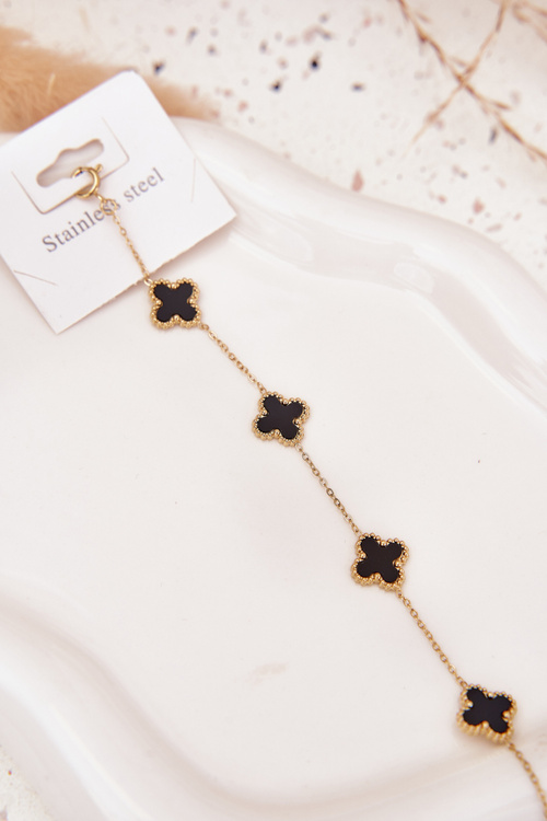 Bracelet with pendants stainless steel gold-black