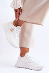 Shiny Sports Shoes With Decoration White Seneca 