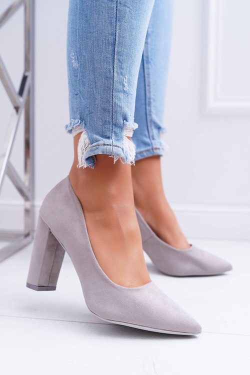 Women's Stiletto Heeled Women's Suede Grey Strawberry pumps