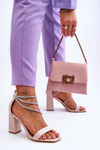 Fashionable Sandals With Zircons Beige Carma