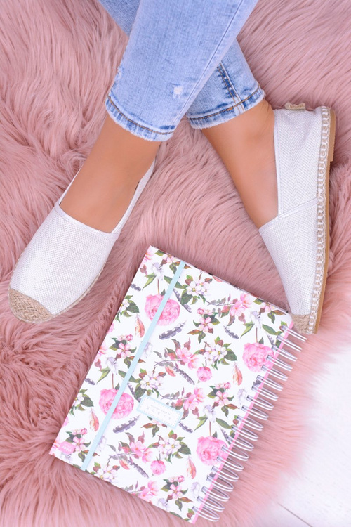 Brokatowe Espadryle Lu Boo Białe