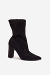 Women's heeled ankle boots with stitching black Rosivelle
