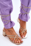 Tied Sandals With High Heels gold Secret Love