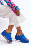 Women's Slippers On A Massive Platform Blue Martina