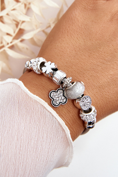 Steel Bracelet With Charms Silver