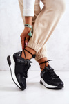 Buty Sportowe Sneakersy Koturn Czarne Lorey