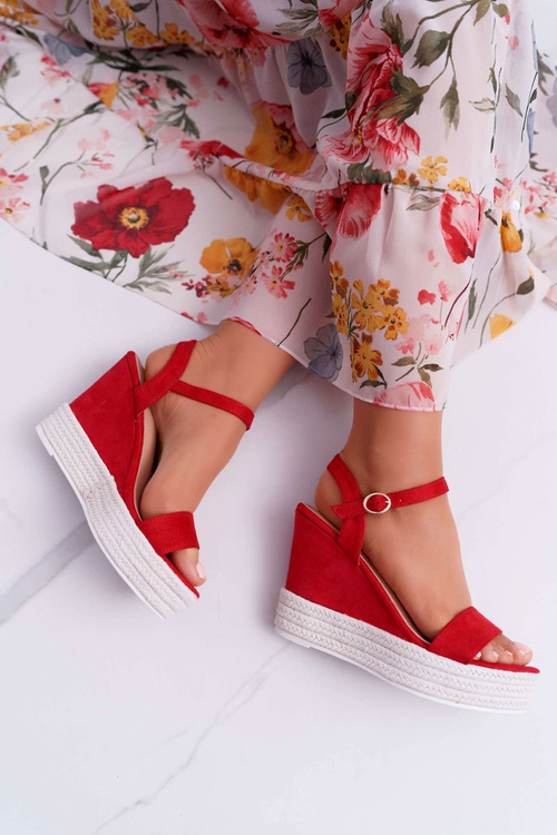 Ladies' Platform Sandals Flax Red Liviana