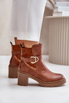 Women's Heeled Boots with Zipper Camel Inabelle