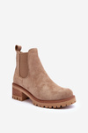 Low Classic Suede Ankle Boots Beige Lalyllis