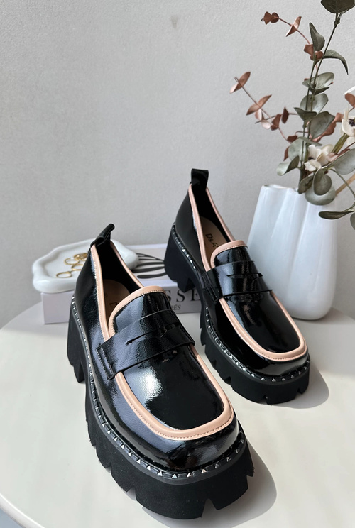 Women's Leather Moccasins D&A MR870-32 Black