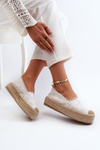 Women's White Lace Platform Espadrilles Elarose