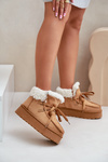 Womens Snow Boots On Platform With Fur Type Branek Camel Ciabellae