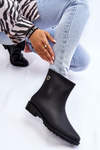 Women's Classic Slip-On Rain Boots Black Floriana