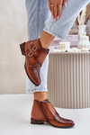 Women's Leather Boots On Heel Maciejka Brown 04492-98