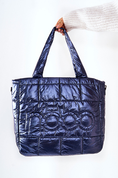 Quilted Strap Handbag NOBO L3030 Navy Blue