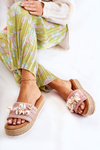 Women's Slippers On The Platform With Shells Pink Tolia