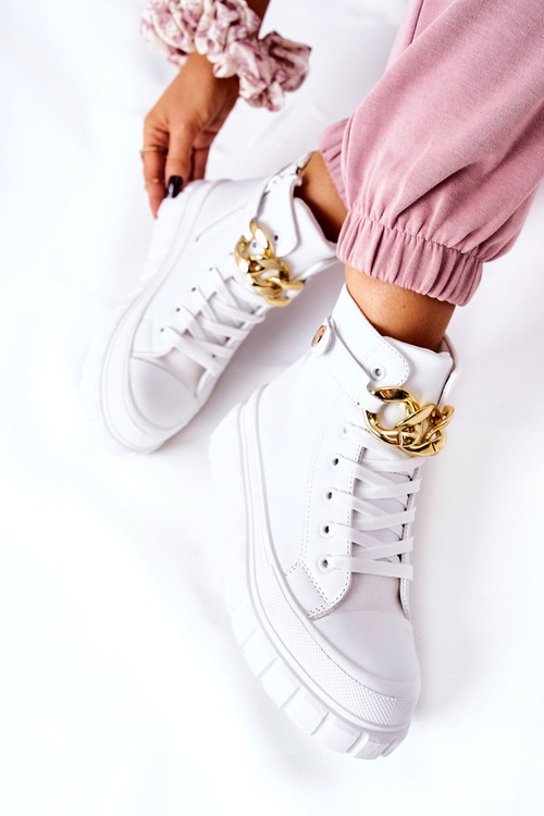 High Sneakers On A Platform White Standies