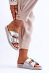 Women's Platform Slides Silver Vertigo