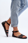 Zazoo 40185 Comfortable Leather Slip-on Sandals Black