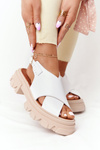 Leather Sandals On The Platform Lewski Shoes 3018-0 White