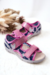 Befado Velcro sandals 065X151 Navy blue and pink