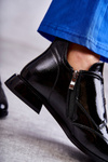 Patent Low Zip Boots Black Bettina