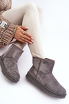 Women's Suede Snow Boots Padded Grey Nanga