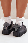 Women's Sneakers With Flowers Black Grelesi