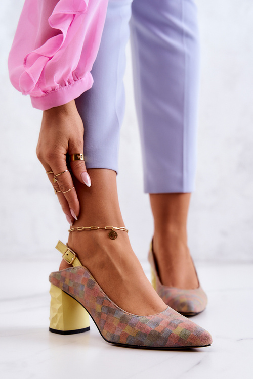 Suede Pumps On A Post Maciejka 05427-39 Multicolor