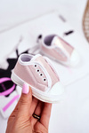 Children's Sneakers With Brocade Baptism Pink Milley