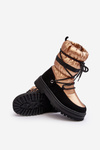 Kids Waterproof Snow Boots Lined With Wool Gold Romaine