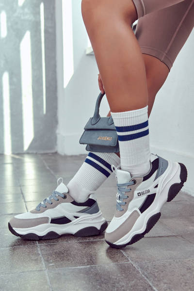 Sneakersy Buty Sportowe Biało-Niebieskie Big Star JJ274580