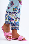 Women's Classic Slippers with Ornament Pink Impressive