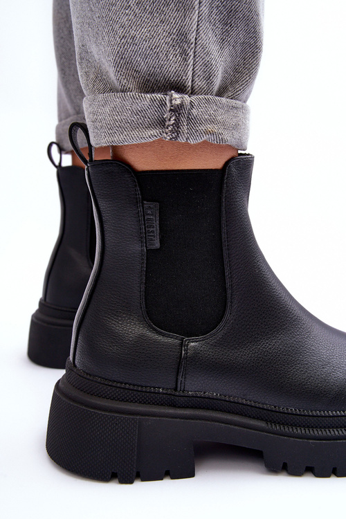 Leather Ankle Boots with Insulated Big Star MM274619 Black