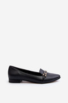 Zazoo 2885 Leather Ballerinas with Ornament Black