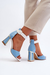 Blue Patent Sandals with Heel Adrianu