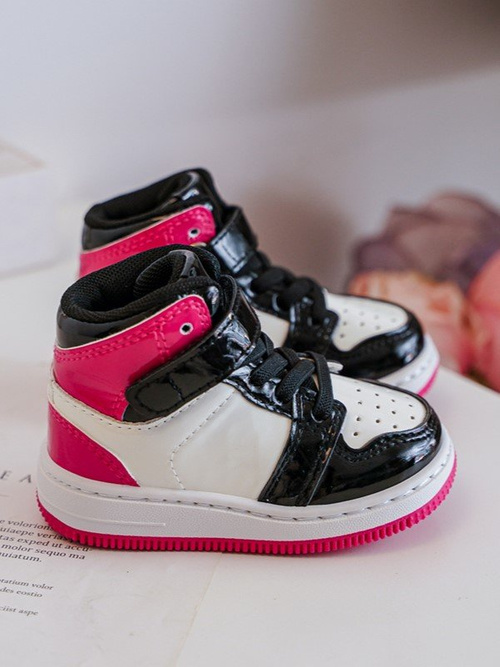 Buty Sportowe Dziecięce Lakierowane Różowo-Białe Milara 106-1B