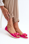 Women's Rubber Ballerina Flats with Bow Fuchsia Georia