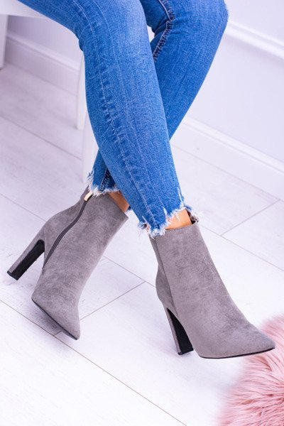 Grey Suede Stiletto Boots Medea