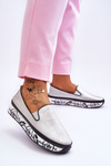 Women's Slip-On Leather Sneakers Silver Ottavia