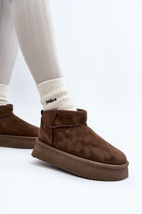 Women's Snow Boots with Chunky Sole Dark Green Caliksa